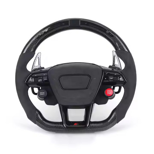 Anpassad ratt Alcantara, Kolfiber, LED, Startknapp – Passar Audi R8 - Q8